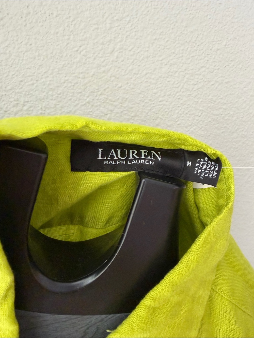 Lauren Ralph Lauren Women's Point Collar Button Placket Shirt Lime Green - Picture 11 of 11